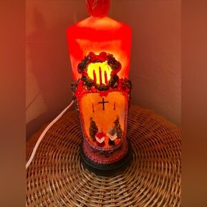 Christmas table light up mold Candle vintage 12 inch with box Works